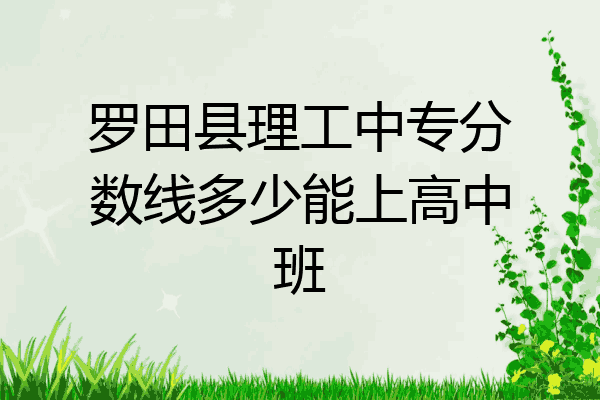 罗田县理工中专分数线多少能上高中班
