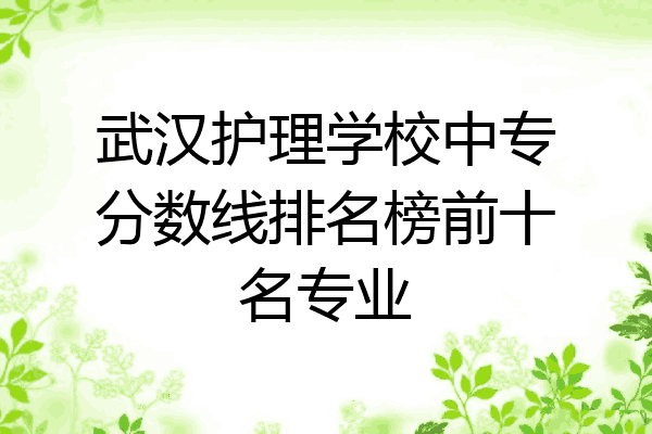 武汉护理学校中专分数线排名榜前十名专业