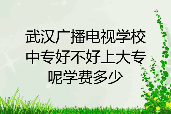 武汉广播电视学校中专好不好上大专呢学费多少
