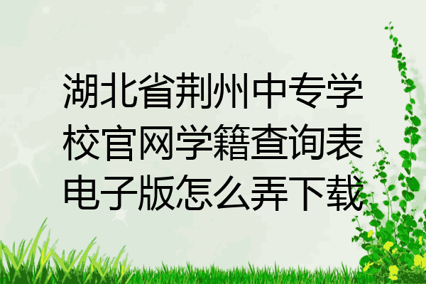 湖北省荆州中专学校官网学籍查询表电子版怎么弄下载