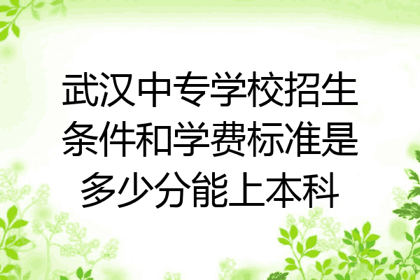 武汉中专学校招生条件和学费标准是多少分能上本科