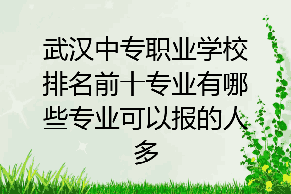 武汉中专职业学校排名前十专业有哪些专业可以报的人多