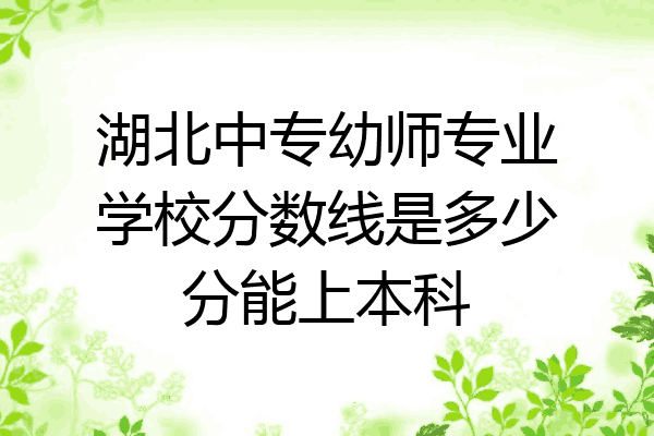 湖北中专幼师专业学校分数线是多少分能上本科