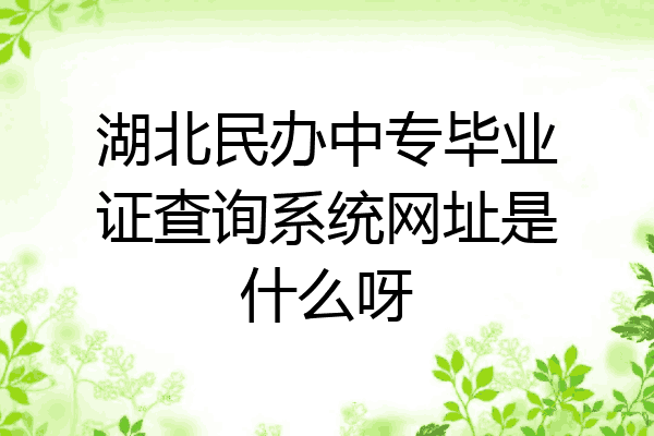 湖北民办中专毕业证查询系统网址是什么呀