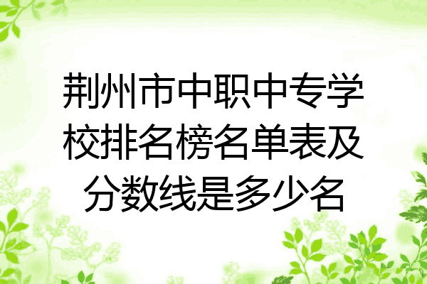 荆州市中职中专学校排名榜名单表及分数线是多少名