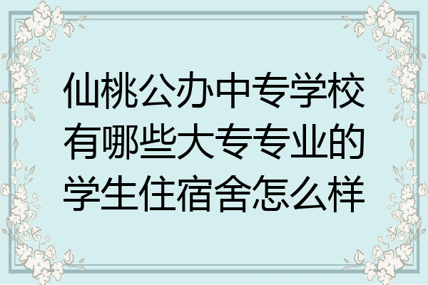 仙桃公办中专学校有哪些大专专业的学生住宿舍怎么样