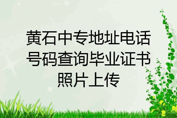 黄石中专地址电话号码查询毕业证书照片上传