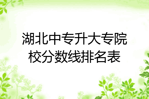 湖北中专升大专院校分数线排名表