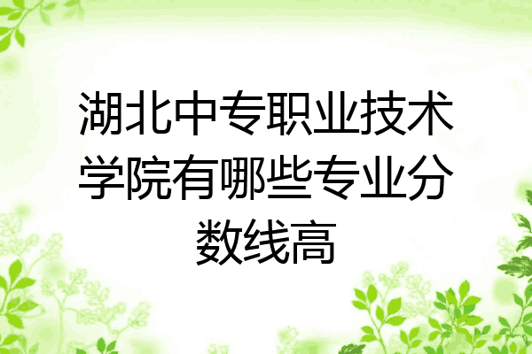 湖北中专职业技术学院有哪些专业分数线高