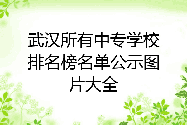 武汉所有中专学校排名榜名单公示图片大全