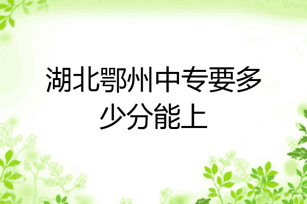 湖北鄂州中专要多少分能上