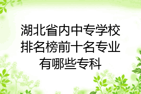 湖北省内中专学校排名榜前十名专业有哪些专科