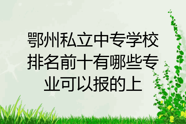 鄂州私立中专学校排名前十有哪些专业可以报的上