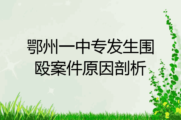 鄂州一中专发生围殴案件原因剖析