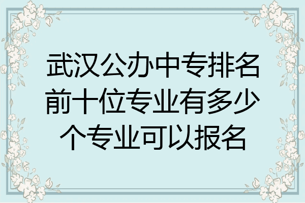武汉公办中专排名前十位专业有多少个专业可以报名
