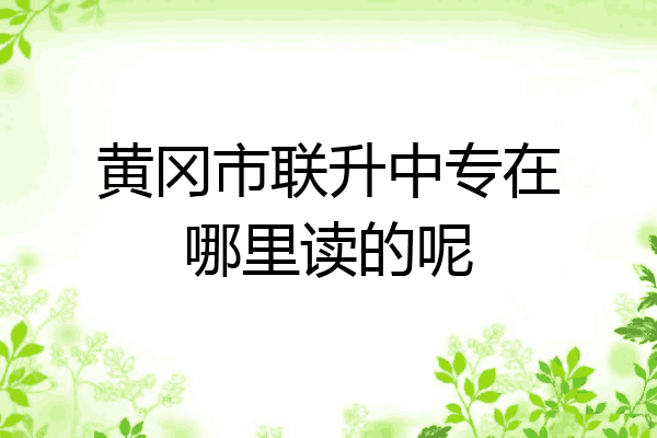 黄冈市联升中专在哪里读的呢
