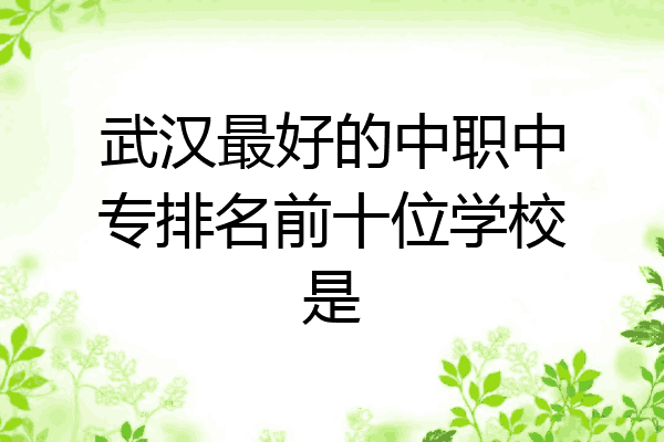 武汉最好的中职中专排名前十位学校是
