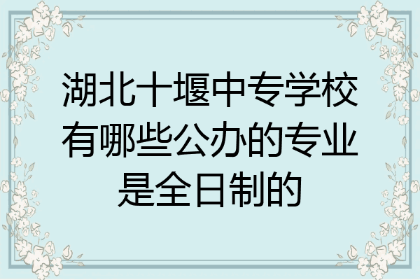 湖北十堰中专学校有哪些公办的专业是全日制的
