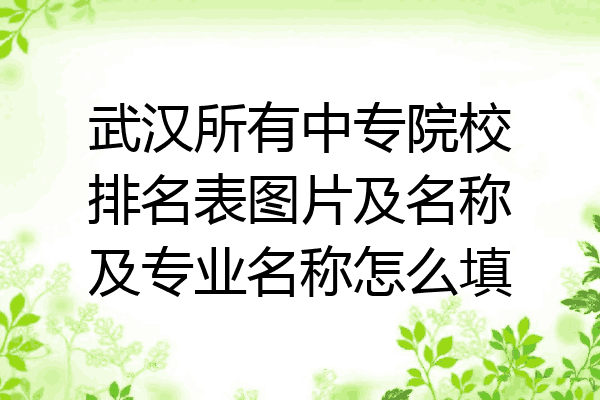 武汉所有中专院校排名表图片及名称及专业名称怎么填