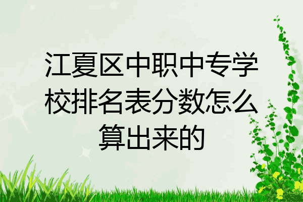江夏区中职中专学校排名表分数怎么算出来的