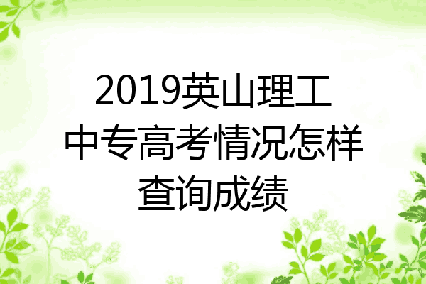 2019英山理工中专高考情况怎样查询成绩