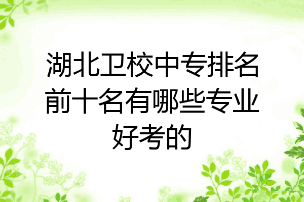 湖北卫校中专排名前十名有哪些专业好考的