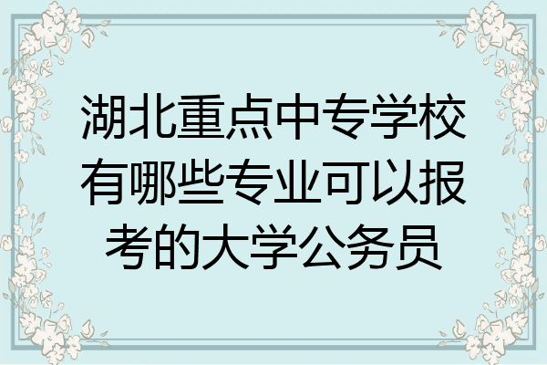 湖北重点中专学校有哪些专业可以报考的大学公务员