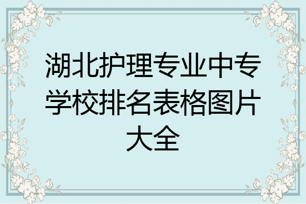 湖北护理专业中专学校排名表格图片大全