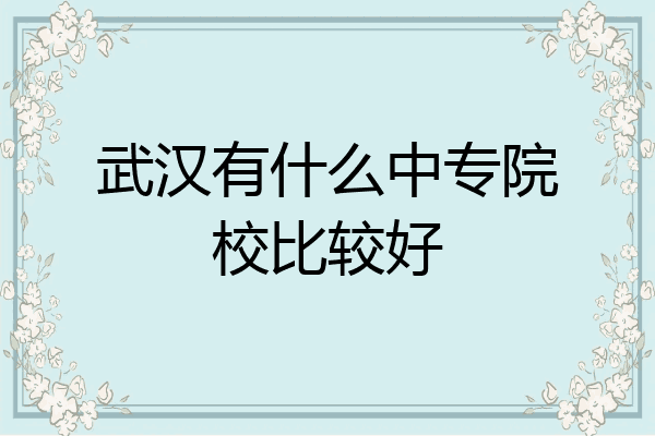武汉有什么中专院校比较好