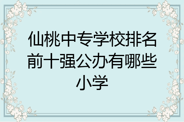 仙桃中专学校排名前十强公办有哪些小学