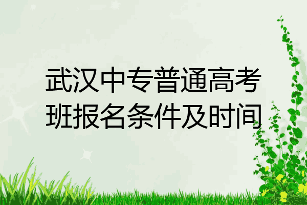 武汉中专普通高考班报名条件及时间