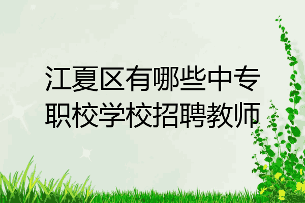江夏区有哪些中专职校学校招聘教师