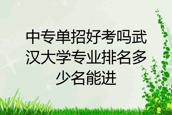中专单招好考吗武汉大学专业排名多少名能进