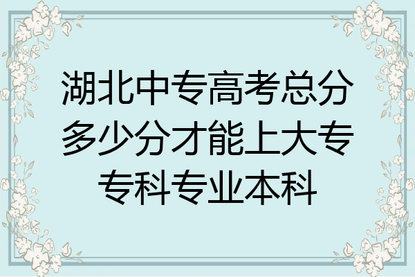 湖北中专高考总分多少分才能上大专专科专业本科