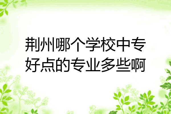 荆州哪个学校中专好点的专业多些啊