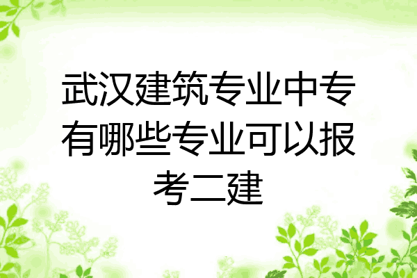 武汉建筑专业中专有哪些专业可以报考二建