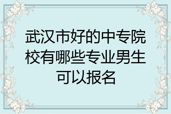 武汉市好的中专院校有哪些专业男生可以报名