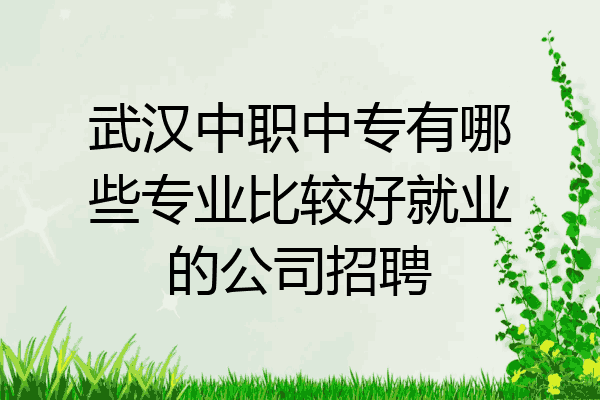 武汉中职中专有哪些专业比较好就业的公司招聘