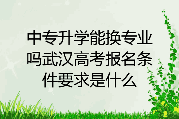 中专升学能换专业吗武汉高考报名条件要求是什么