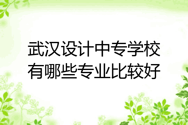 武汉设计中专学校有哪些专业比较好