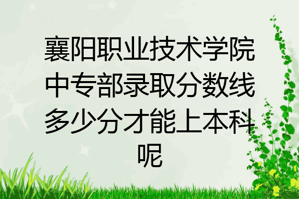 襄阳职业技术学院中专部录取分数线多少分才能上本科呢