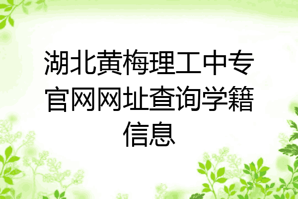湖北黄梅理工中专官网网址查询学籍信息