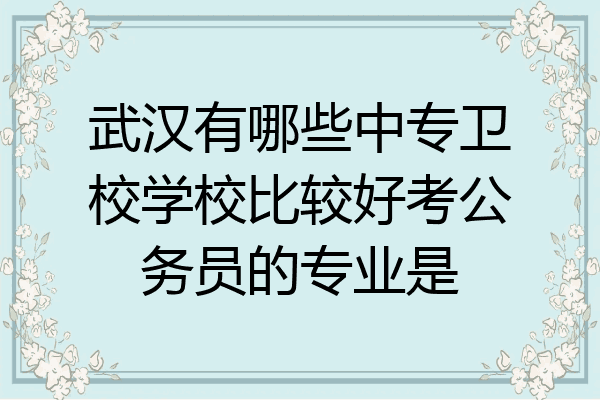 武汉有哪些中专卫校学校比较好考公务员的专业是