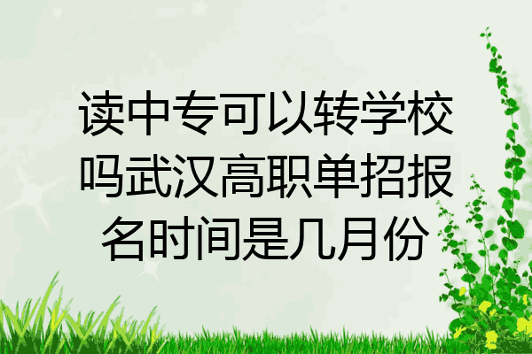 读中专可以转学校吗武汉高职单招报名时间是几月份