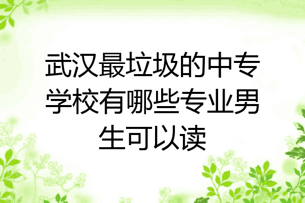 武汉最垃圾的中专学校有哪些专业男生可以读