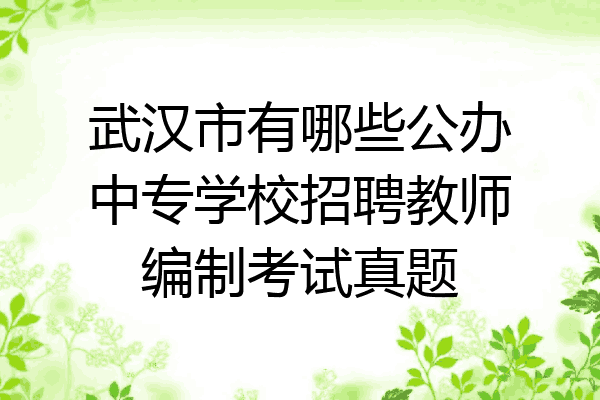 武汉市有哪些公办中专学校招聘教师编制考试真题