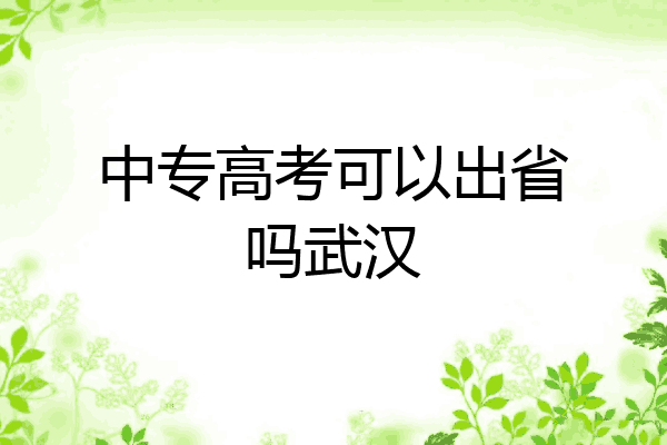 中专高考可以出省吗武汉