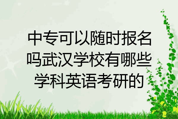 中专可以随时报名吗武汉学校有哪些学科英语考研的
