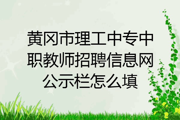 黄冈市理工中专中职教师招聘信息网公示栏怎么填