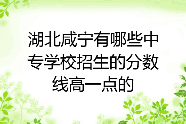 湖北咸宁有哪些中专学校招生的分数线高一点的
